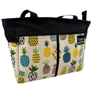 Mailelani's Kauai Canvas Tote Bag Pineapple Print Handmade Hawaii Island Vibe